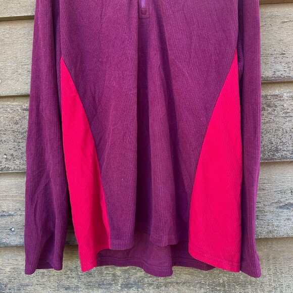 Vintage Pacific Trail Maroon Red Pull Over Long Sleeve Mens Shirt Size L - Picture 6 of 10